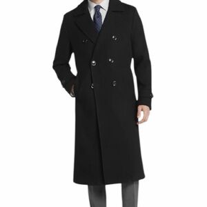 London Fog Double Breasted Wool Blend Black Officer’s Coat Size 44R XL/XXL